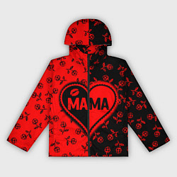 Ветровка с капюшоном женская Мама в сердце, цвет: 3D-черный