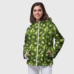 Ветровка с капюшоном женская Милитари Чешуя, цвет: 3D-белый — фото 2