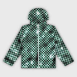 Ветровка с капюшоном женская Пластиковая абстракция - паттерн, цвет: 3D-белый