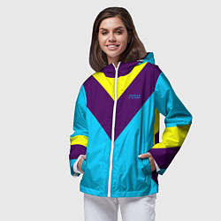 Ветровка с капюшоном женская FIRM как в 80х, цвет: 3D-белый — фото 2