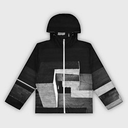 Ветровка с капюшоном женская Белые блоки в тьме, цвет: 3D-белый
