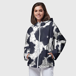 Ветровка с капюшоном женская Художник - акварельные кляксы, цвет: 3D-белый — фото 2