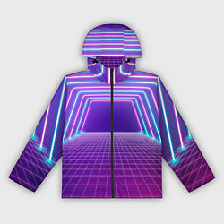 Ветровка с капюшоном женская Вход в неоновый портал, цвет: 3D-черный