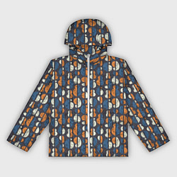 Ветровка с капюшоном женская Цифры с полоской гранж, цвет: 3D-белый