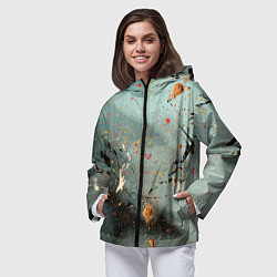 Ветровка с капюшоном женская Светлый туман и разные краски, цвет: 3D-черный — фото 2