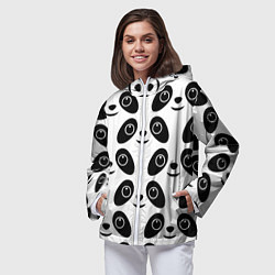 Ветровка с капюшоном женская Panda bing dun dun, цвет: 3D-белый — фото 2