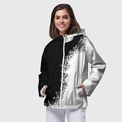 Ветровка с капюшоном женская Инь и Янь, цвет: 3D-белый — фото 2