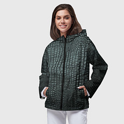 Ветровка с капюшоном женская Кожа крокодила - fashion, цвет: 3D-черный — фото 2