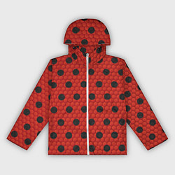 Ветровка с капюшоном женская Камуфляж божья коровка, цвет: 3D-белый