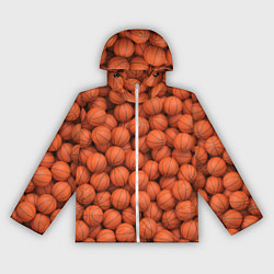 Ветровка с капюшоном женская Баскетбольные мячи, цвет: 3D-белый