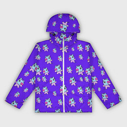 Ветровка с капюшоном женская BT21 Mang pattern BTS, цвет: 3D-белый
