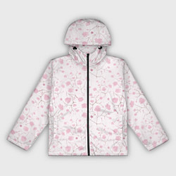 Ветровка с капюшоном женская Нежные , весенние цветы, цвет: 3D-черный