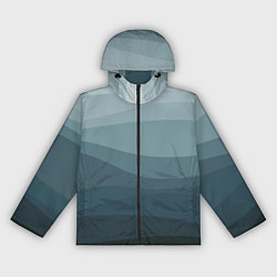 Ветровка с капюшоном женская Бирюзовые волны, цвет: 3D-черный