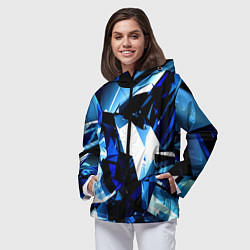 Ветровка с капюшоном женская Crystal blue form, цвет: 3D-черный — фото 2
