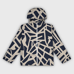Ветровка с капюшоном женская Паттерн из абстрактных фигур, цвет: 3D-белый