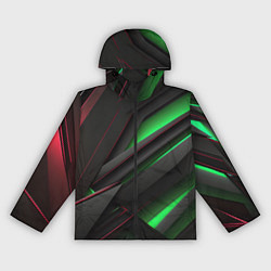 Ветровка с капюшоном женская Объемная текстура с зеленым свечением, цвет: 3D-черный