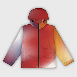 Ветровка с капюшоном женская Градиент красный, цвет: 3D-черный