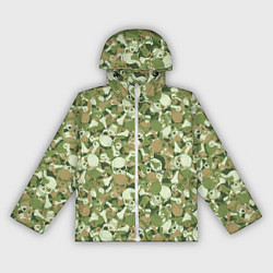 Ветровка с капюшоном женская Камуфляж из черепов, цвет: 3D-белый