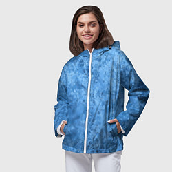 Ветровка с капюшоном женская Синий камень, цвет: 3D-белый — фото 2