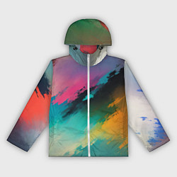 Ветровка с капюшоном женская Абстрактный туман, цвет: 3D-белый