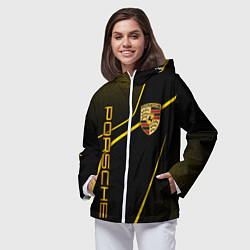 Ветровка с капюшоном женская Porsche - Gold line, цвет: 3D-белый — фото 2