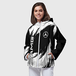 Ветровка с капюшоном женская Mercedes benz - white color, цвет: 3D-белый — фото 2