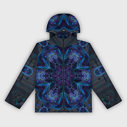 Ветровка с капюшоном женская Нанотехнологический паттерн, цвет: 3D-черный