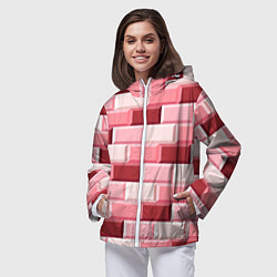 Ветровка с капюшоном женская Красные кирпичи, цвет: 3D-белый — фото 2
