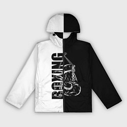 Ветровка с капюшоном женская Boxing чёрно-белое, цвет: 3D-черный