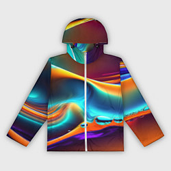 Ветровка с капюшоном женская Абстракция - жидкость, цвет: 3D-белый