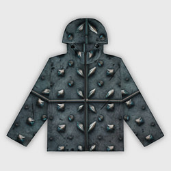 Ветровка с капюшоном женская Металлический шипованный паттерн, цвет: 3D-черный