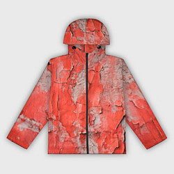 Ветровка с капюшоном женская Красные и серые трещины, цвет: 3D-черный