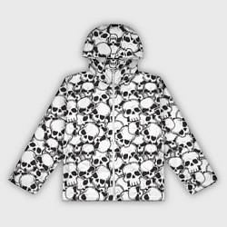 Ветровка с капюшоном женская Черепа - смерть, цвет: 3D-белый