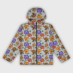 Ветровка с капюшоном женская Stardew valley - pixel mushrooms, цвет: 3D-черный