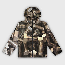 Ветровка с капюшоном женская Болты, цвет: 3D-черный