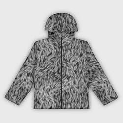 Ветровка с капюшоном женская Густой серый мех, цвет: 3D-черный