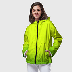 Ветровка с капюшоном женская Сочный лимон градиент, цвет: 3D-черный — фото 2