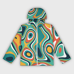 Ветровка с капюшоном женская Разлитая краска разводами, цвет: 3D-белый