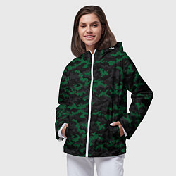 Ветровка с капюшоном женская Точечный камуфляжный узор Spot camouflage pattern, цвет: 3D-белый — фото 2