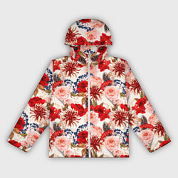 Ветровка с капюшоном женская Цветочный букет Flower bouquet, цвет: 3D-белый