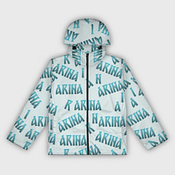 Ветровка с капюшоном женская Арина - текст паттерн, цвет: 3D-черный