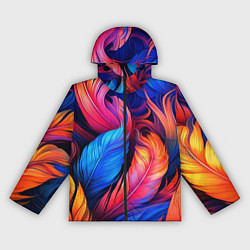 Ветровка с капюшоном женская Экзотические перья, цвет: 3D-черный