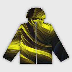 Ветровка с капюшоном женская Черные и желтые линии, цвет: 3D-белый