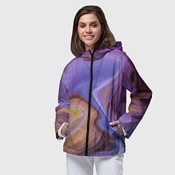 Ветровка с капюшоном женская Violet fantasy, цвет: 3D-черный — фото 2