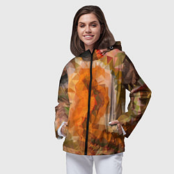 Ветровка с капюшоном женская Orange mood, цвет: 3D-черный — фото 2