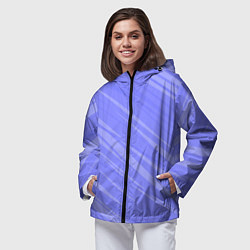 Ветровка с капюшоном женская Диагональные полосы сиреневый, цвет: 3D-черный — фото 2