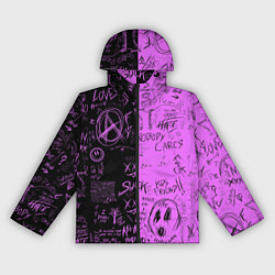 Ветровка с капюшоном женская Dead inside purple black, цвет: 3D-черный