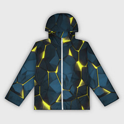 Ветровка с капюшоном женская Желтые неоновые плиты, цвет: 3D-белый