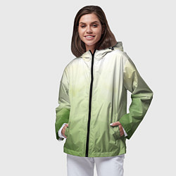 Ветровка с капюшоном женская Абстрактный лаймовый акварельный фон, цвет: 3D-черный — фото 2
