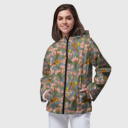 Ветровка с капюшоном женская Жёлтые трясогуски, цвет: 3D-черный — фото 2